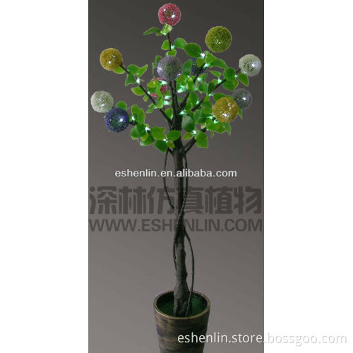 new 2017 plastic led christmas tree with beautiful flowers